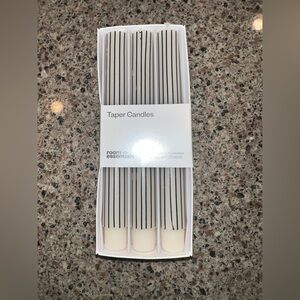 6- Striped Black and White Taper Candles